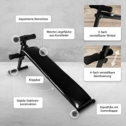 Banco Abdominales Gorilla Sports Negro Capacidad De Carga 120 Kg -tienda de equipos de fitness banco abdominales gorilla sports negro capacidad de carga 120 kg 4