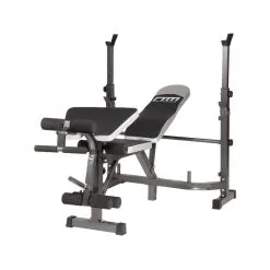 Banco Musculación Multiestación Con Rack Para Pesas Reclinable Fitness Tech