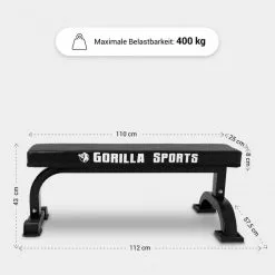 Banco Plano Alta Resistencia Gorilla Sports Negro Carga Máxima 400 Kg -tienda de equipos de fitness banco plano alta resistencia gorilla sports negro carga maxima 400 kg 4