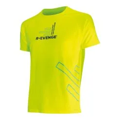 R-EVENGE Camiseta De Manga Corta Hombre Fitness Running Cardio Amarillo Fluo