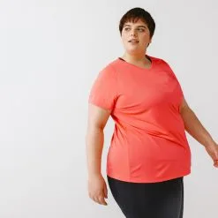 Kalenji Camiseta Running Manga Corta Transpirable Talla Grande Mujer Dry Azul -tienda de equipos de fitness camiseta running manga corta transpirable talla grande mujer dry rosa