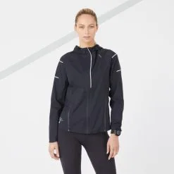 CHAQUETA DE RUNNING MUJER IMPERMEABLE CORTAVIENTO - KIPRUN RAIN+ NEGRO