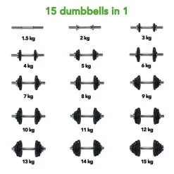 Tunturi Juego De Mancuernas 15 Kg -tienda de equipos de fitness juego de mancuernas 15 kg 2