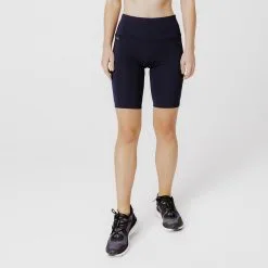 Kalenji Pantalón Corto Ciclista Running Moldeador Mujer - Run Dry 500 Sujeción Azul