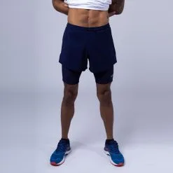 THE RUNNING REPUBLIC Pantalón Corto De Running De Poliéster Reciclado Para Hombre Negro TRR -tienda de equipos de fitness pantalon corto de running de poliester reciclado para hombre azul trr