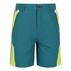 Regatta Pantalones Cortos Sorcer II Diseño Montaña Para Niños/Niñas Verde Pacífico, Kiwi