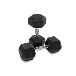 VIMAS SPORT Set 2 Ud. Mancuerna Hexagonal Goma 25 Kg -tienda de equipos de fitness set 2 ud mancuerna hexagonal goma 25 kg 2